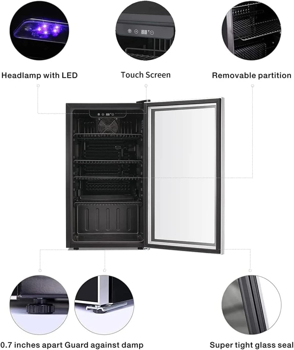 Antarctic Star 26 Bottle 130 Can Wine Cooler Cabinet Beverage Refrigerator Mini Wine Cellar wourant