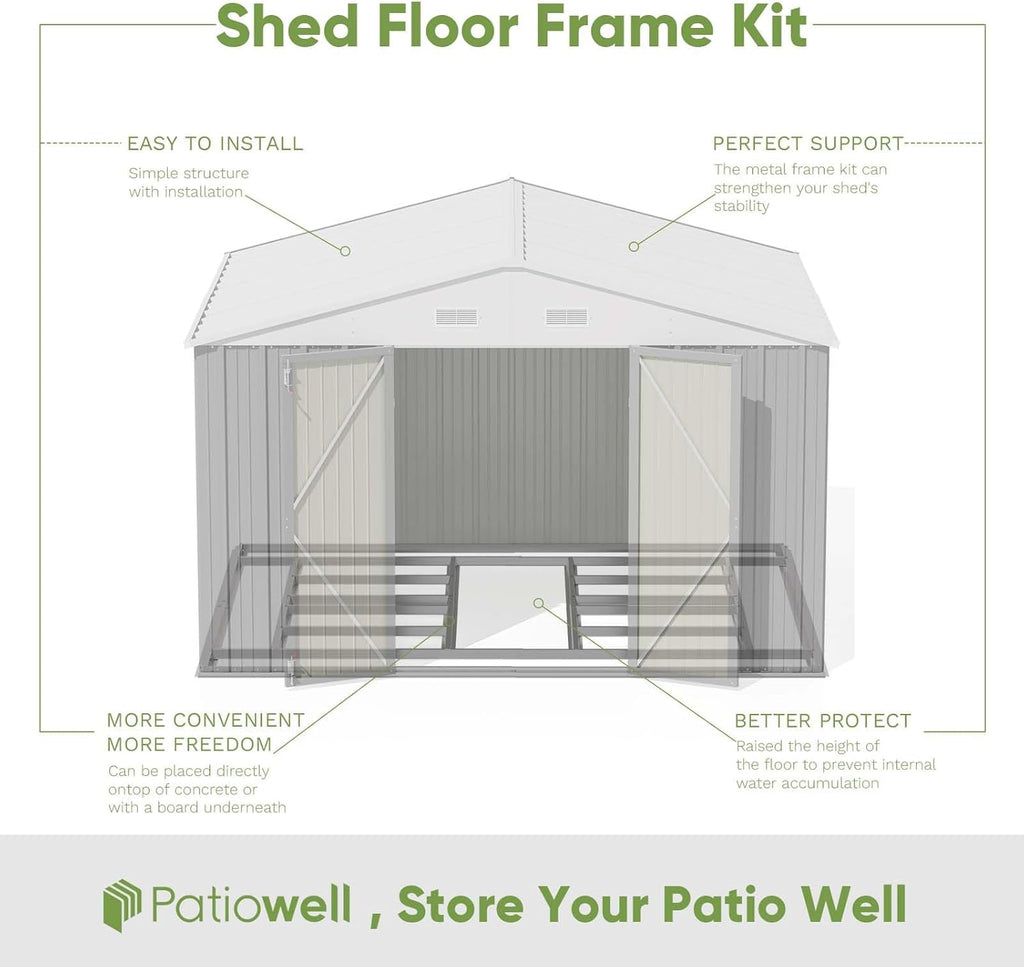 Patiowell 5x3 FT Outdoor Storage Shed Tool Shed with Sloping Roof and Lockable Door Metal Shed wourant