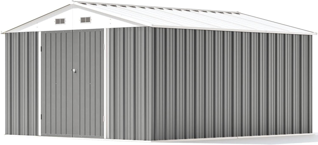 Patiowell 5x3 FT Outdoor Storage Shed Tool Shed with Sloping Roof and Lockable Door Metal Shed wourant