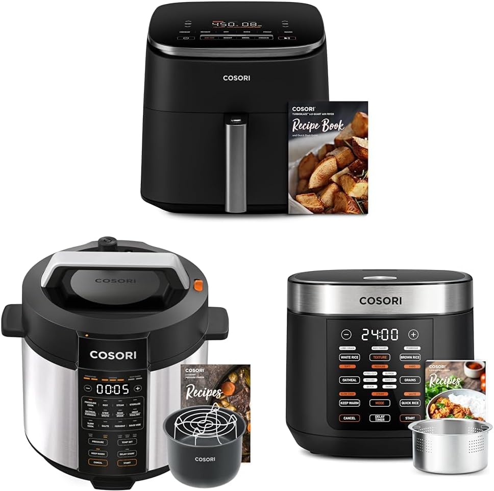 COSORI Pressure Cooker 6 qt, 9-in-1 Instant Multi Kitchen Appliances, Safer Venting Design, Rice Cooker, Slow Cooking Pot, Sous Vide, Saute Pot, 1100W, Stainless Steel wourant