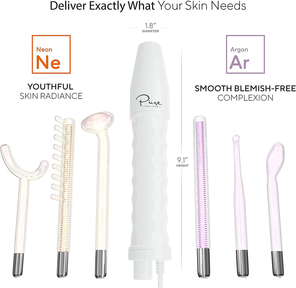 NuDerma Professional Skin Therapy Wand - Portable Skin Therapy Machine with 6 Neon wourant