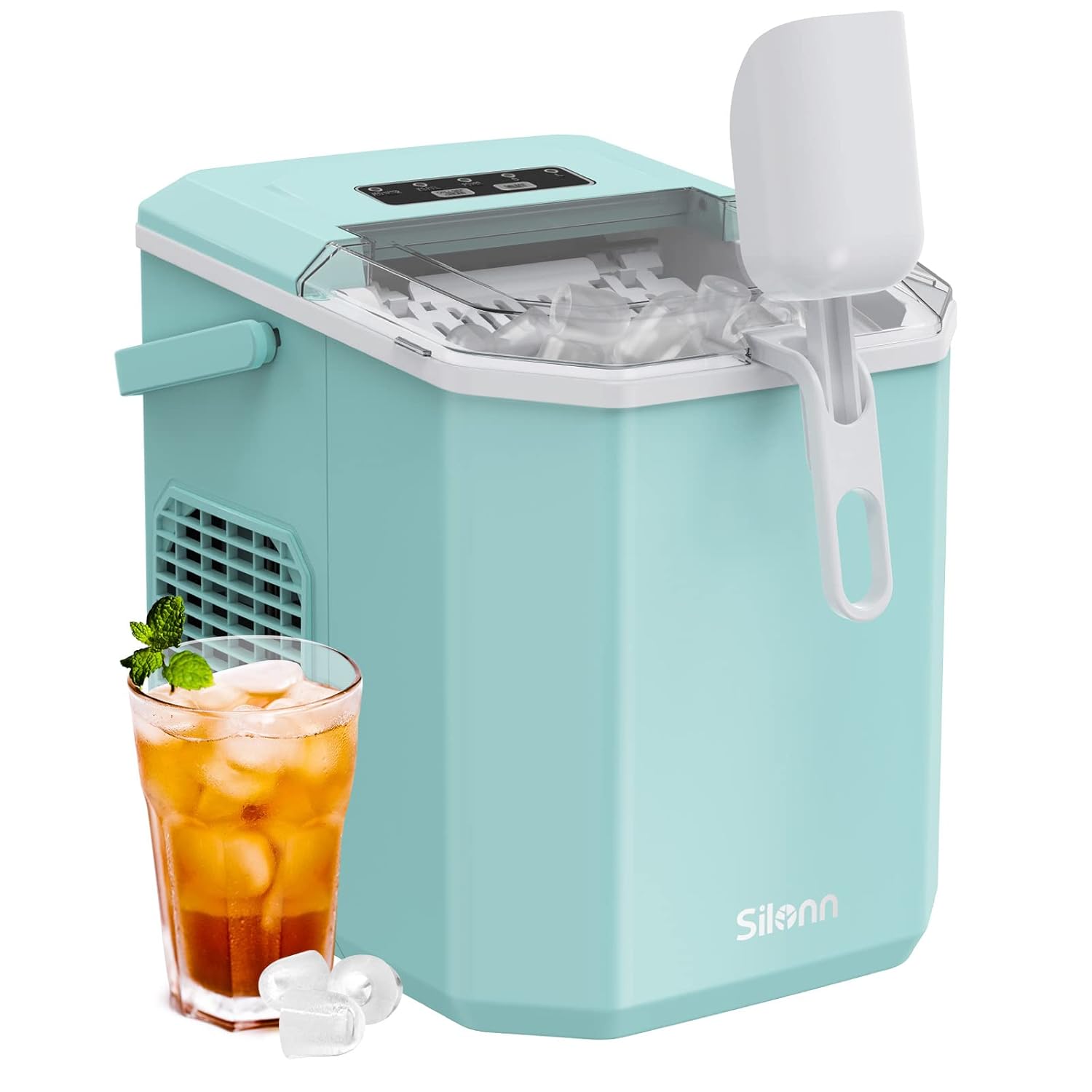 Nugget Ice Maker Countertop, Silonn Chewable Pellet Ice Machine with Self-Cleanin Function, 33lbs/24H Portable Ice Makers for Home Kitchen Officce, Black wourant