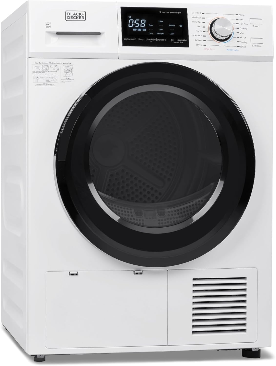 Compact Clothes Dryer, 1.5 Cu. Ft. 850W Electric Dryer, 120V Vented Portable Dryer with Stainless Steel Drum, for 5.5 lbs. of clothing for Standard Wall Outlet wourant