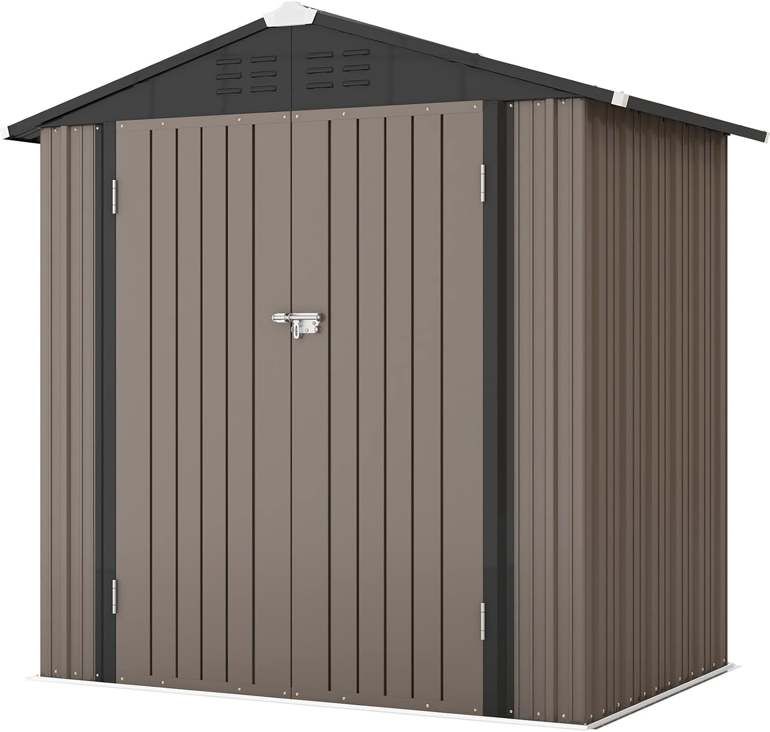 Patiowell 5x3 FT Outdoor Storage Shed Tool Shed with Sloping Roof and Lockable Door Metal Shed wourant