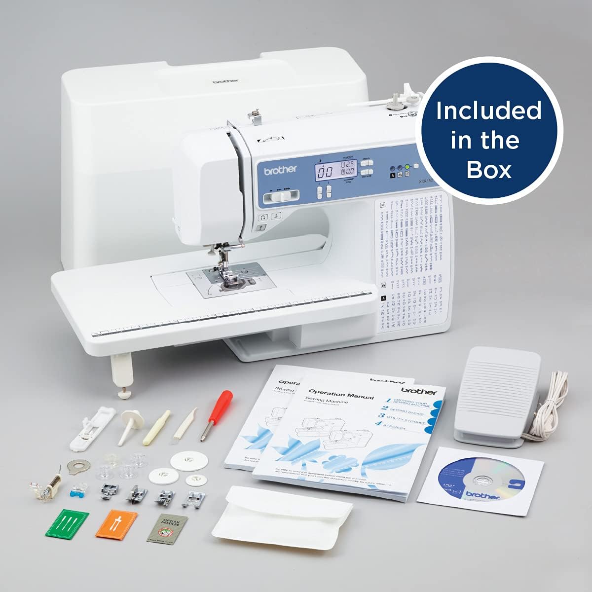 Brother Sewing and Quilting Machine, Computerized, 165 Built-in Stitches, LCD Display, Wide Table, 8 Included Presser Feet, White, 20x12x17 wourant