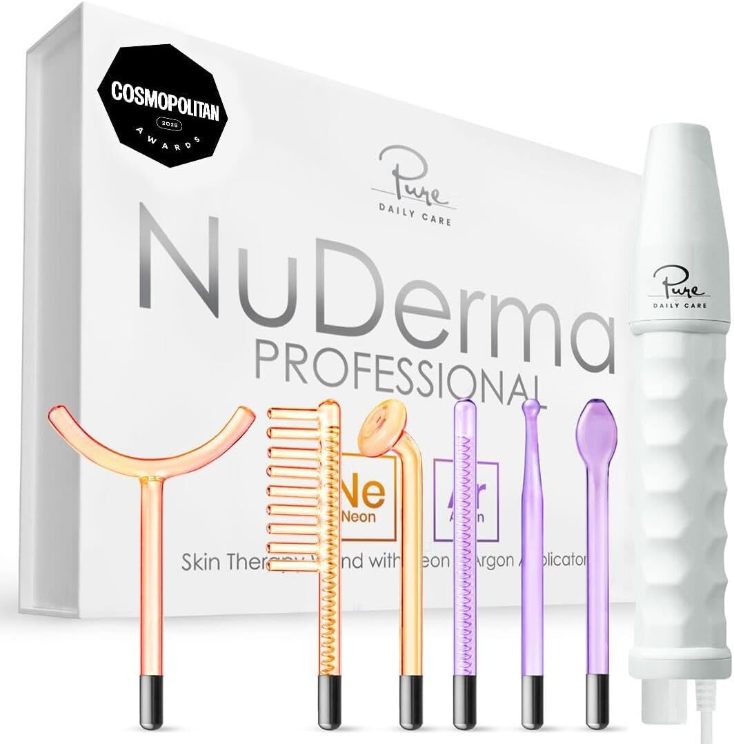 NuDerma Professional Skin Therapy Wand - Portable Skin Therapy Machine with 6 Neon wourant