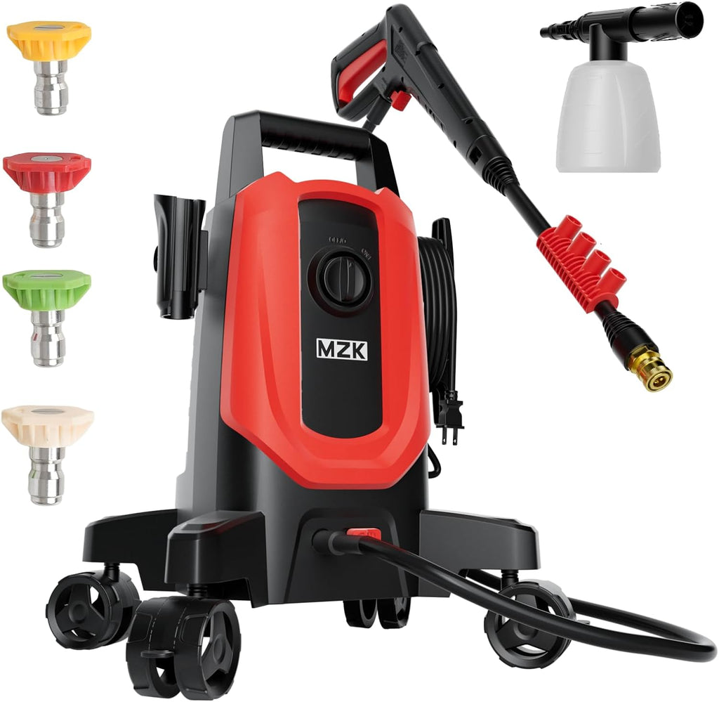 MZK electric high-pressure cleaner with 360° quick-connect nozzle and easily replaceable foam cannon wourant