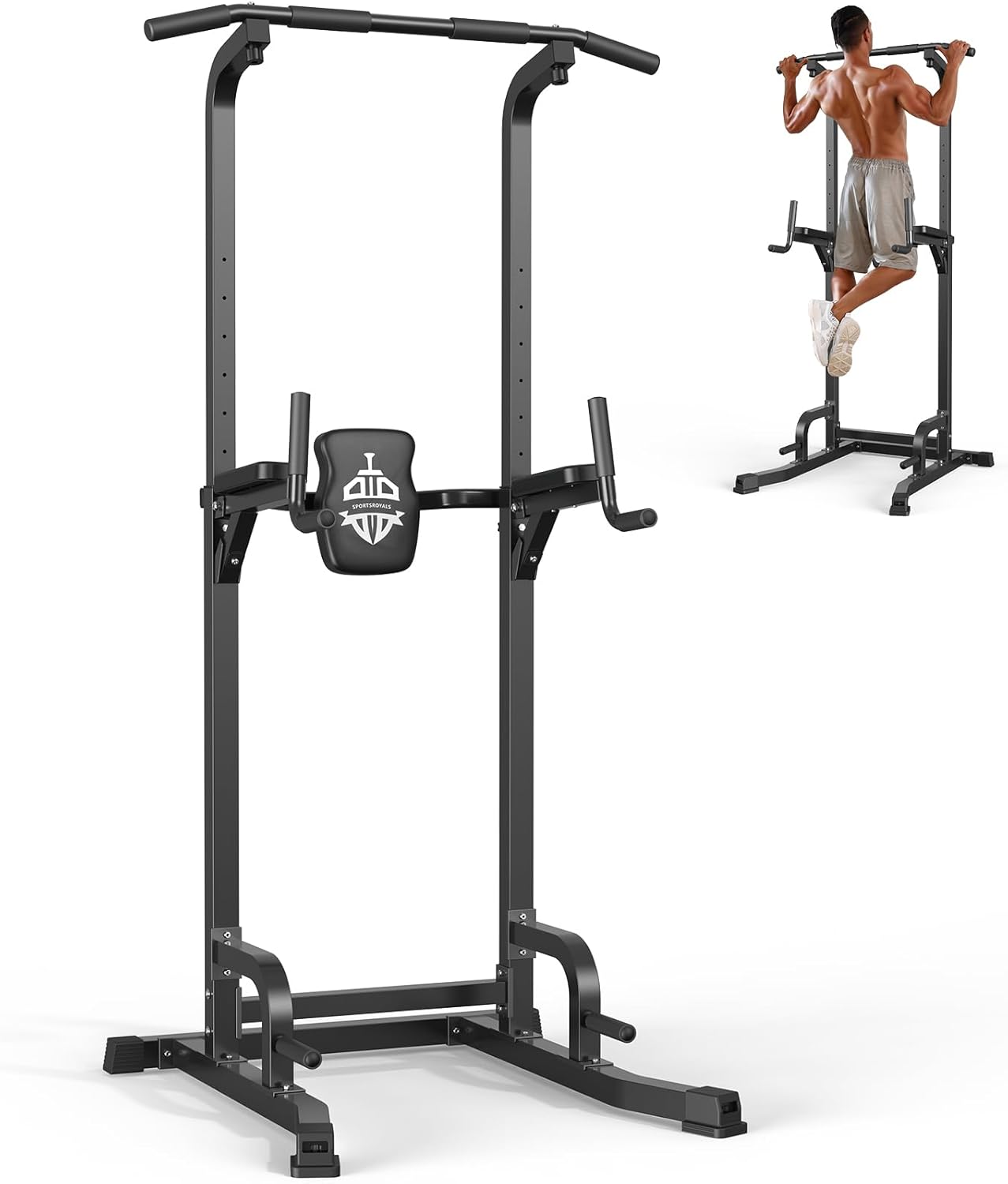 Sportsroyals Power Tower Pulp Up Bar Station, 450 lbs stable suspended immersion tilt station wourant