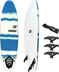 6 FUNBOARD Surfboard Softboard Foam Include (3) Fins 6 Foot Leash and (2) Wood Stringers wourant