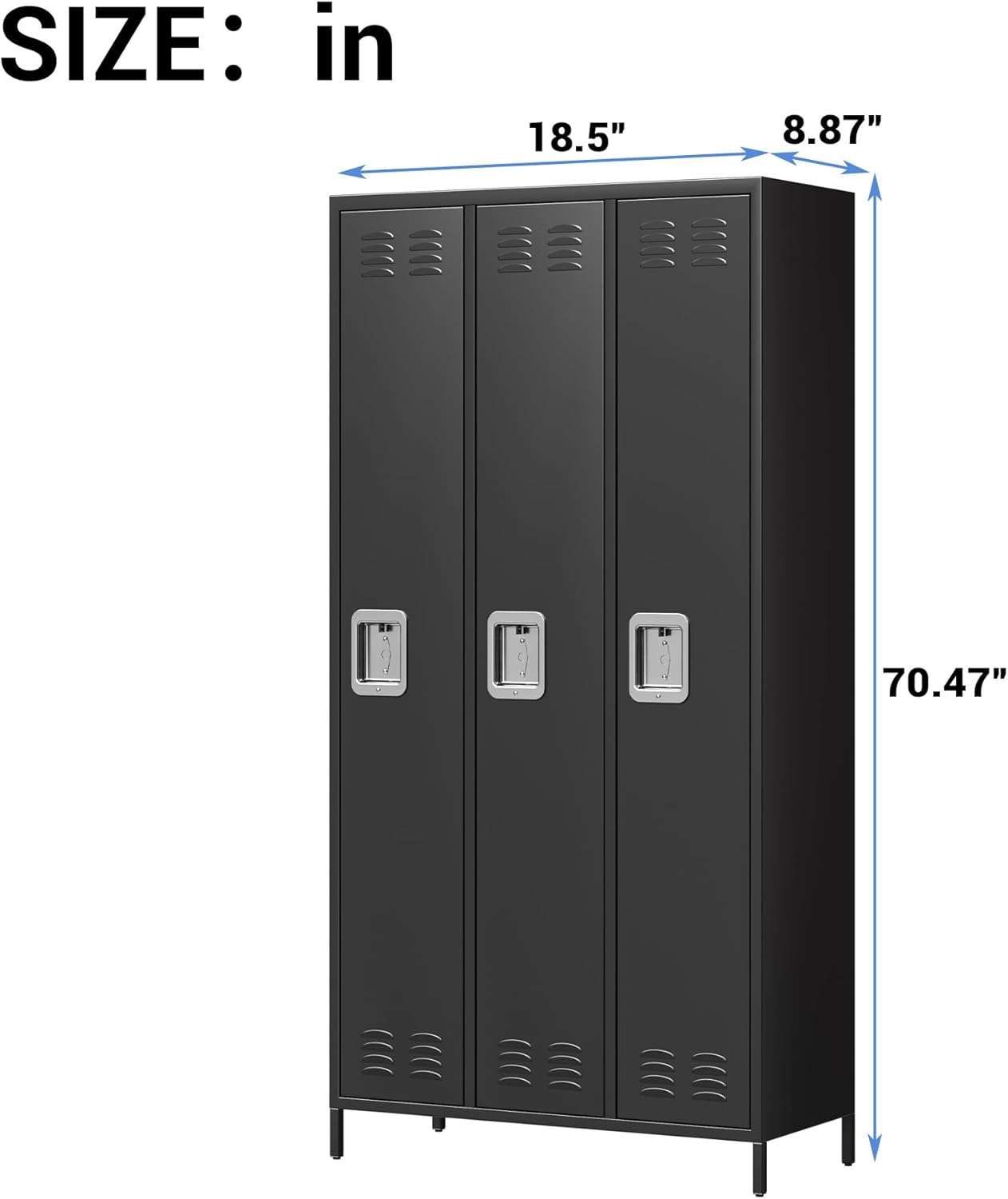 GAOMON Locker for Employees, 6 Doors Locker Cabinet with Hooks, Storage Locker for Home, Office, Gym, School, Assembly Required, Black wourant