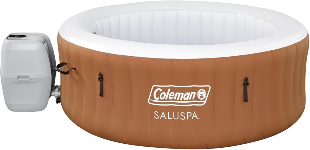Coleman SaluSpa Miami AirJet 2 to 4 Person Round Inflatable Hot Tub Portable Outdoor Spa with 120 Soothing AirJets and Insulated Cover, Black wourant