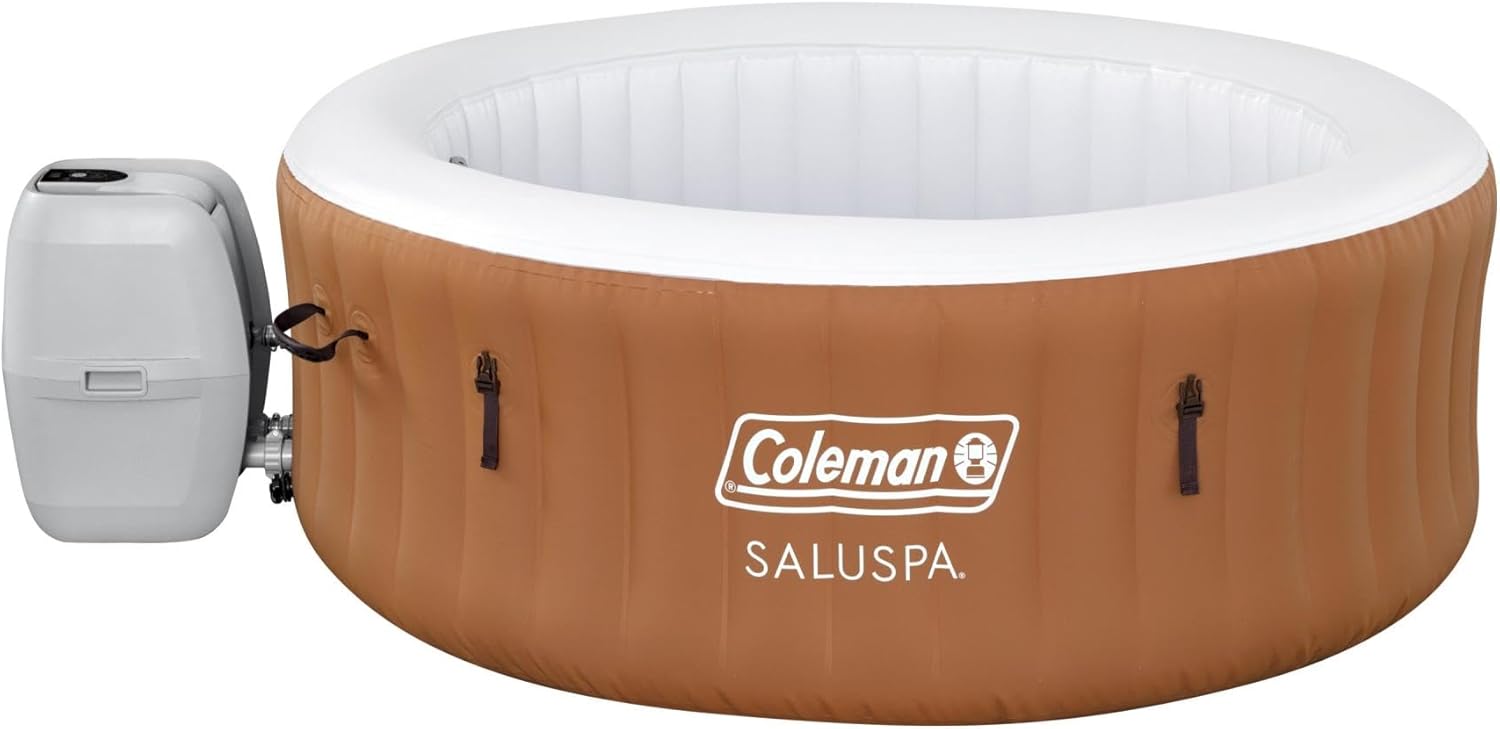 Coleman SaluSpa Miami AirJet 2 to 4 Person Round Inflatable Hot Tub Portable Outdoor Spa with 120 Soothing AirJets and Insulated Cover, Black wourant