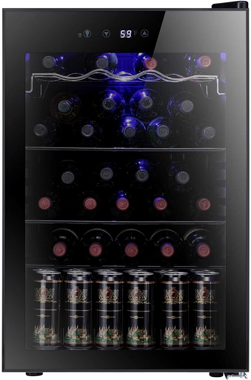 Antarctic Star 26 Bottle 130 Can Wine Cooler Cabinet Beverage Refrigerator Mini Wine Cellar wourant