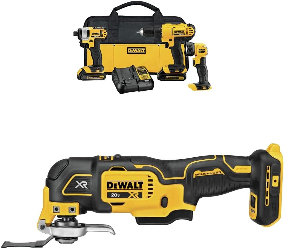 20V MAX Cordless Drill Impact Driver and LED Work Light Portable, Power Tool Combo Kit 3 Tool, 2 Batteries and Charger Included (DCK340C2) wourant