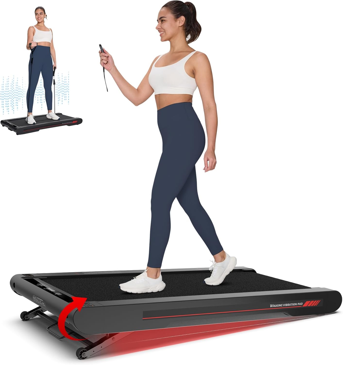 Sperax Walking Vibration Pad with APP, 3 in 1 Under Desk Treadmill, 2.5HP Low Noise Walking Treadmill Pad with Remote Control,Portable Treadmills for Home Office wourant