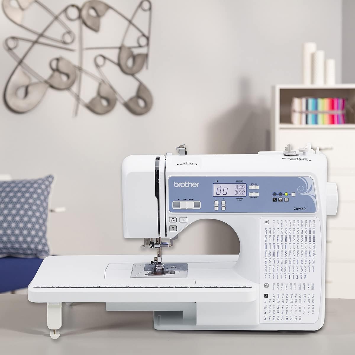 Brother Sewing and Quilting Machine, Computerized, 165 Built-in Stitches, LCD Display, Wide Table, 8 Included Presser Feet, White, 20x12x17 wourant