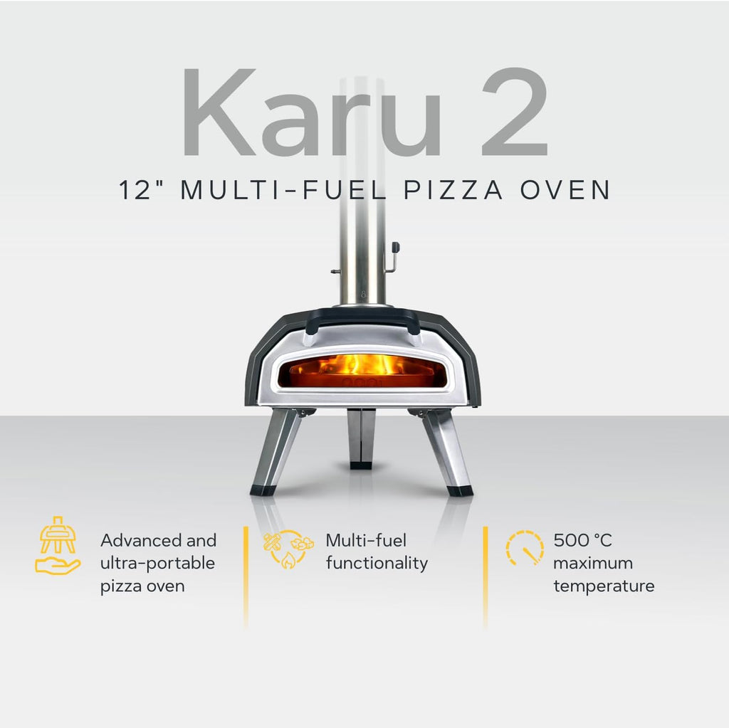 Ooni Karu 2 Multi-Fuel Outdoor Pizza Oven - Wood and Gas Outdoor Pizza Oven with Pizza Stone wourant