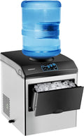 COSTWAY Countertop Ice Maker with Water Dispenser, 3 Sizes Bullet Shaped Ice, 48lbs/Day, Fast Ready in 6 Minutes, Ice Machine with Cold Water for Home Bar Kitchen Office wourant