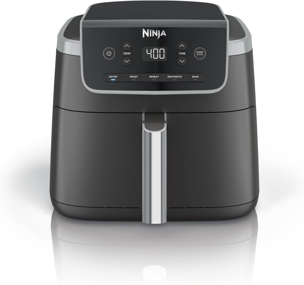 Ninja Air Fryer Pro 4-in-1 with 5 QT Capacity, Air Fry, Roast, Reheat, Dehydrate, Air Crisp Technology with 400F for hot, 120 Volts, Nonstick Basket & Crisper Plate, Grey, AF141 wourant