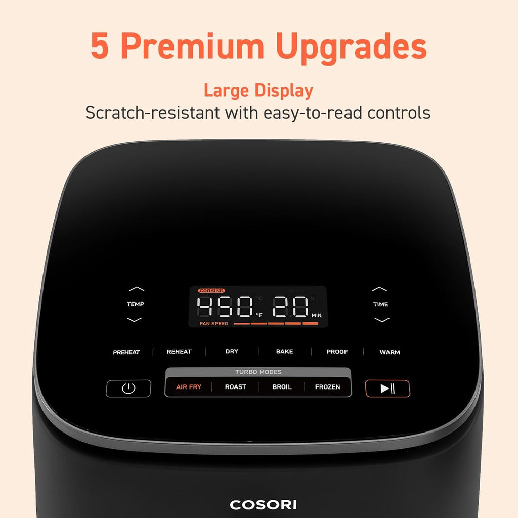 COSORI Air Fryer 9-in-1 Compact & Large 6-Qt Fast Turbo Modes Precise Heat for Even Results wourant