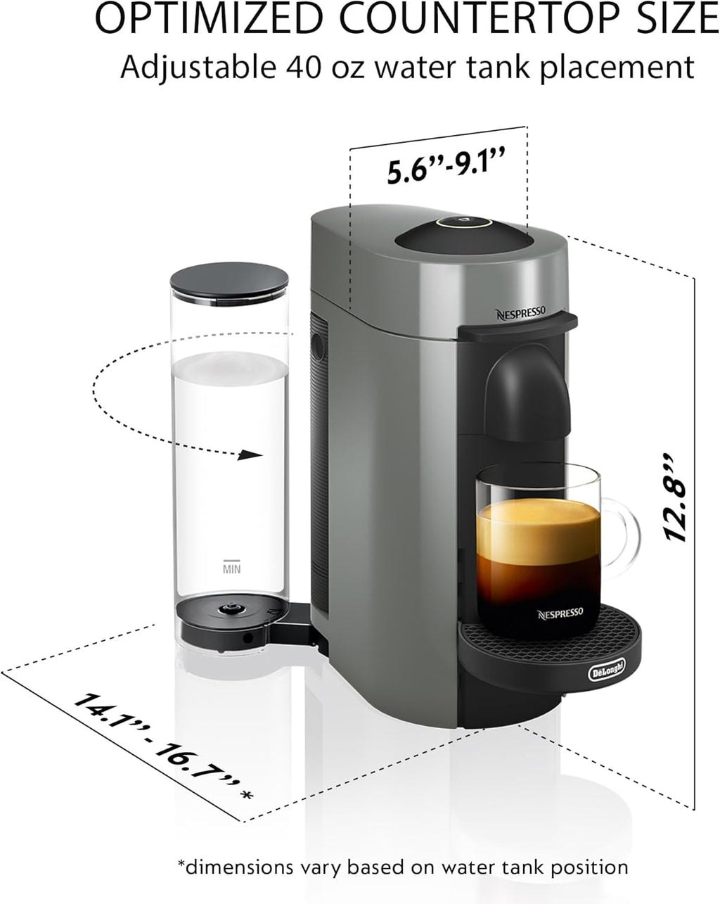 Nespresso Vertuo Plus Coffee and Espresso Maker by De'Longhi, Grey wourant