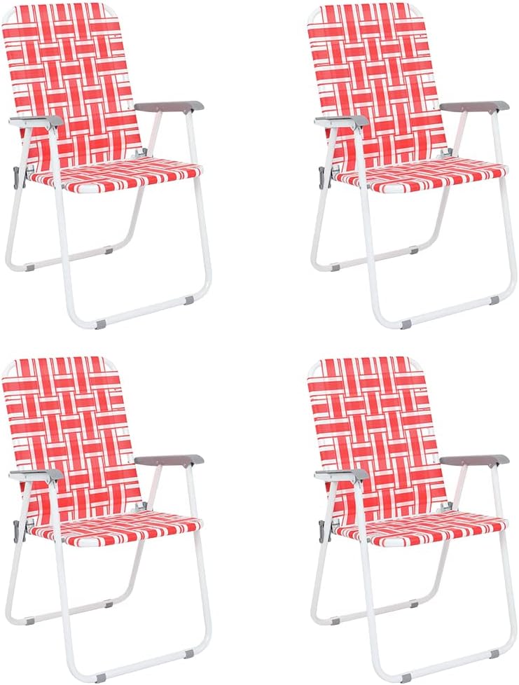 VINGLI Patio Lawn Webbed Folding Chairs Set of 2, Outdoor Beach Portable Lawn Chair Camping Chair Beach Chair wourant