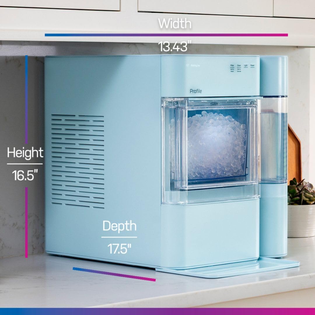 GE Profile Opal 2.0 XL with 1 Gallon Tank, Chewable Crunchable Countertop Nugget Ice Maker, Scoop included, 38 lbs in 24 hours, Pellet Ice Machine with WiFi & Smart Connected, Stainless Steel wourant