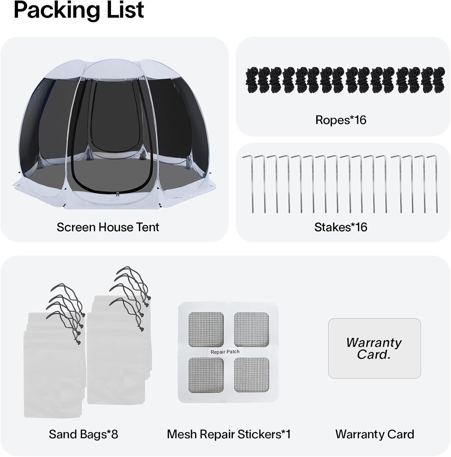 Screen gazebo, sleeps 6-10-15 people Igloo-style canopy tent with mosquito net on the sides Perfect for garden, patio, backyard wourant