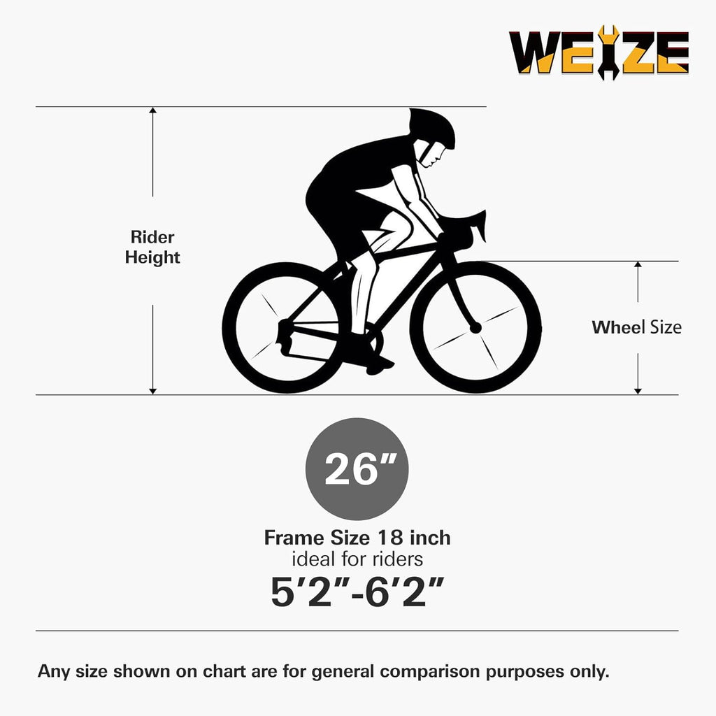 WEIZE Mountain Bike, 26 27.5 inch Outdoor Hybrid Bikes,18-Speed/High-Carbon Steel/Dual Full Suspension, Adjustable Ergonomic Seat for Men Women Adult, MTB Bicycle with Suspension Fork,Sleek Colors wourant