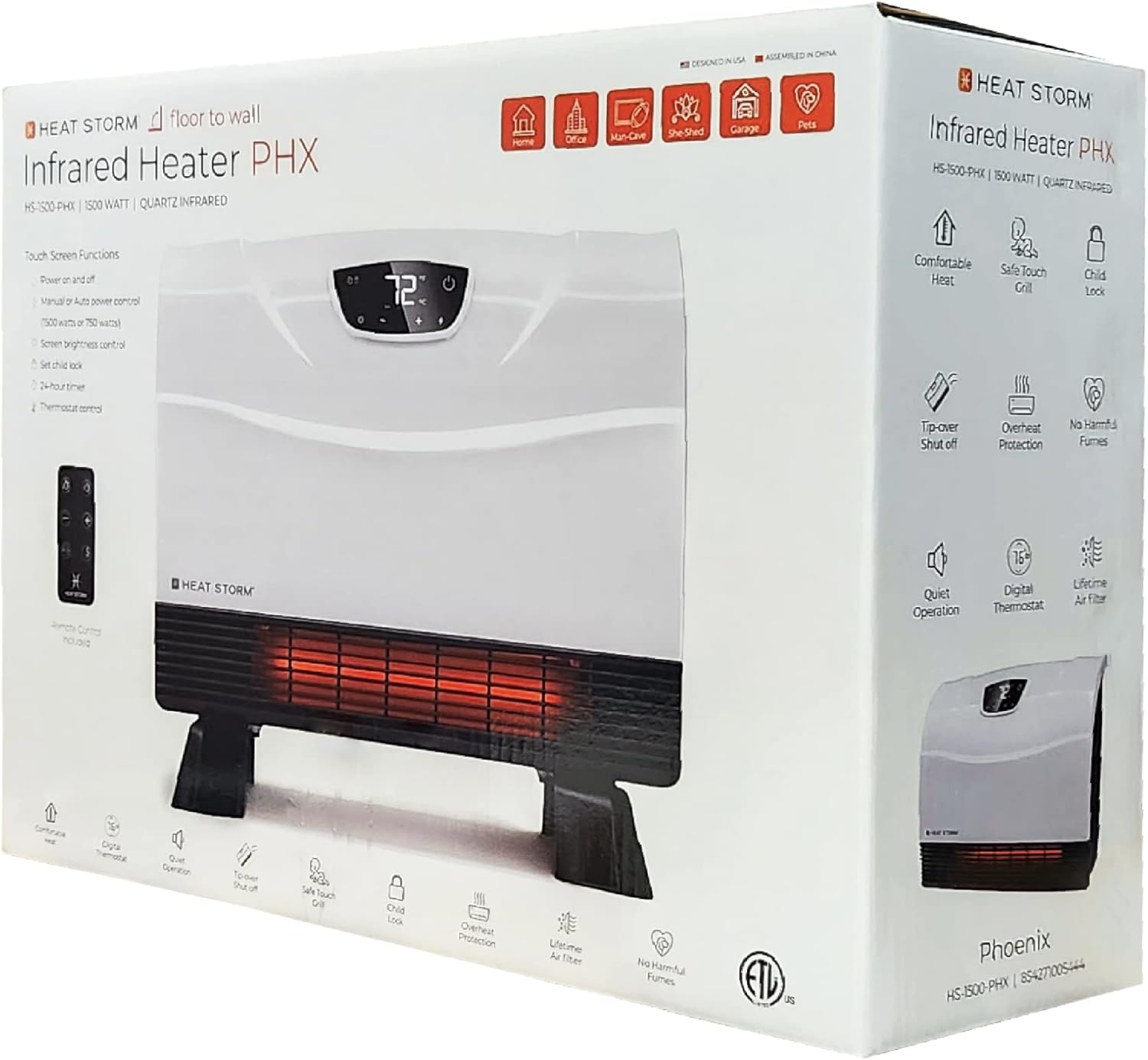 Heat Storm HS-1500-PHX-WIFI Infrared Heater, Wifi Wall Mounted wourant