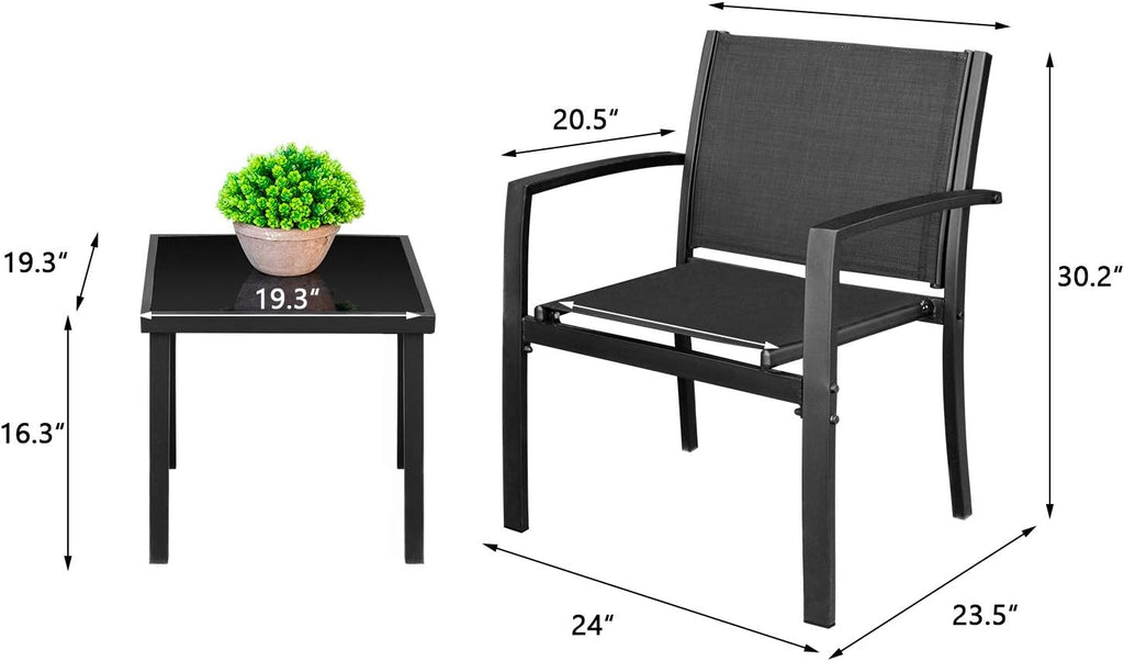 Homall Patio Dining Set 7 Pieces Outdoor Furniture with Large Table and 6 Textilene Chairs for Porch, Brown wourant