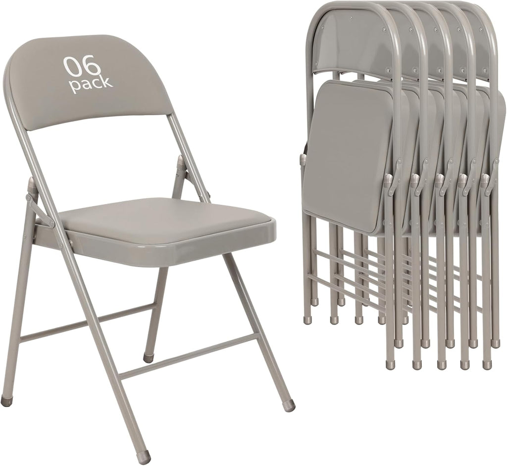 6 Pack Black Folding Chairs with Leather Chairs for Indoor and Outdoor Events Office Wedding Party Upholstered Chairs wourant
