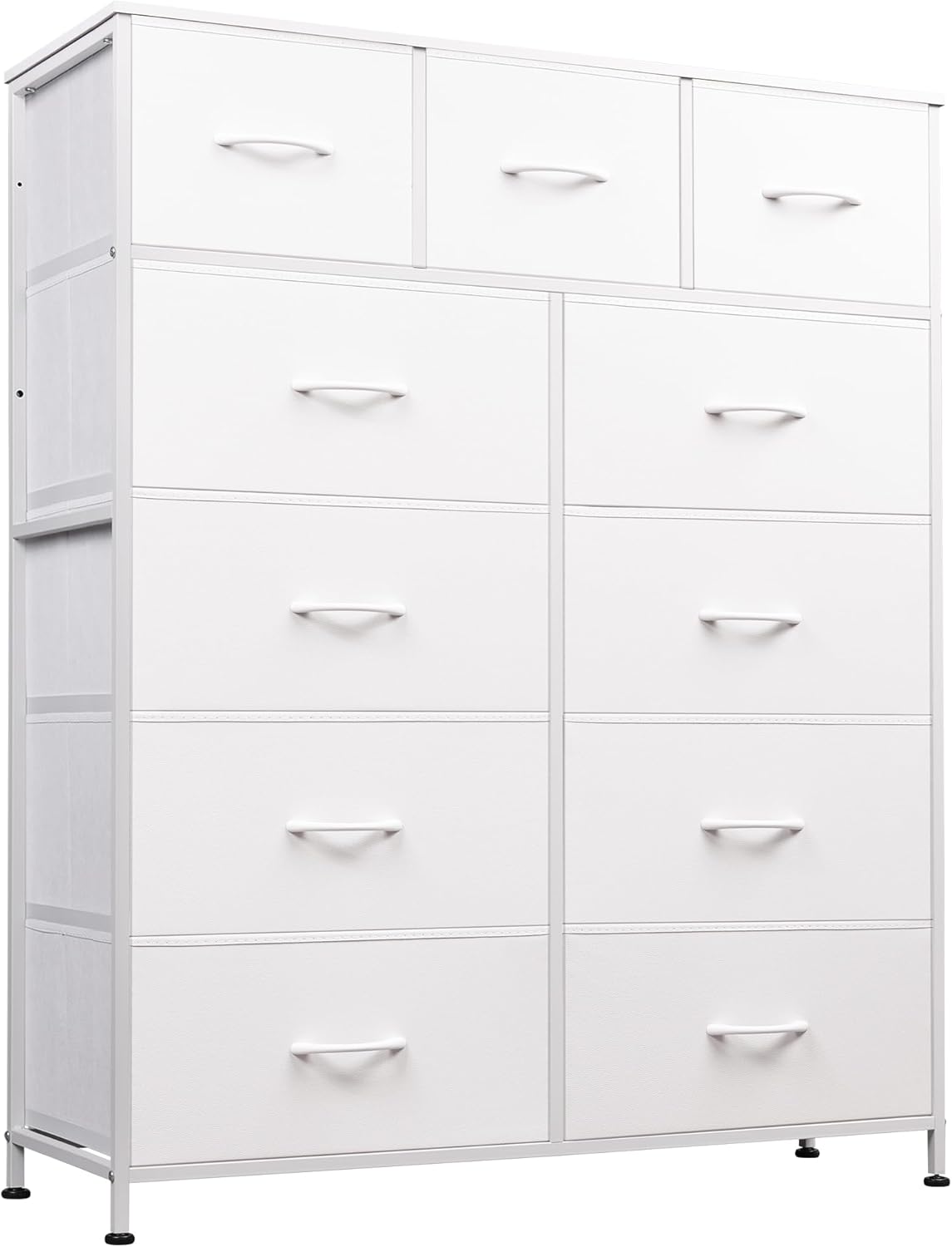 Storage Organizer Unit with 11 Fabric Bins, Storage Drawers Organizer with Steel Frame, Tall Storage Tower Organizaton wourant