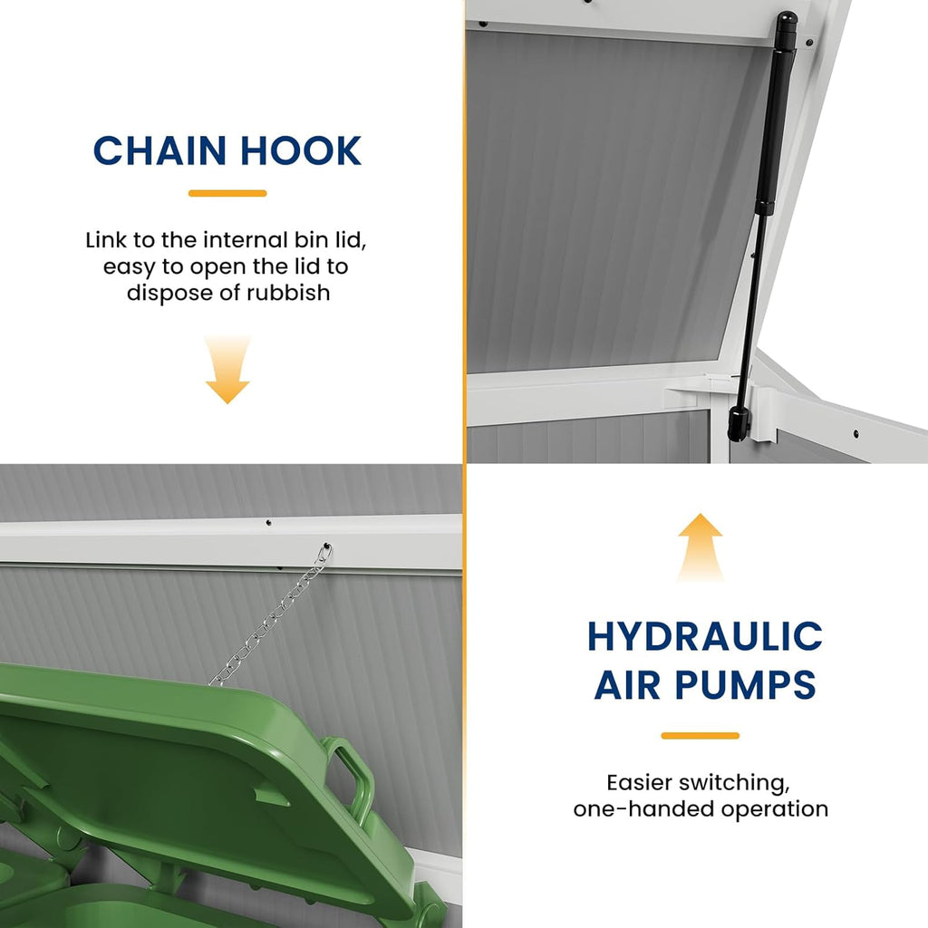 Amopatio 41 Cu Ft Horizontal Outdoor Storage Shed Resin Trash Can Storage Resin Shed wourant