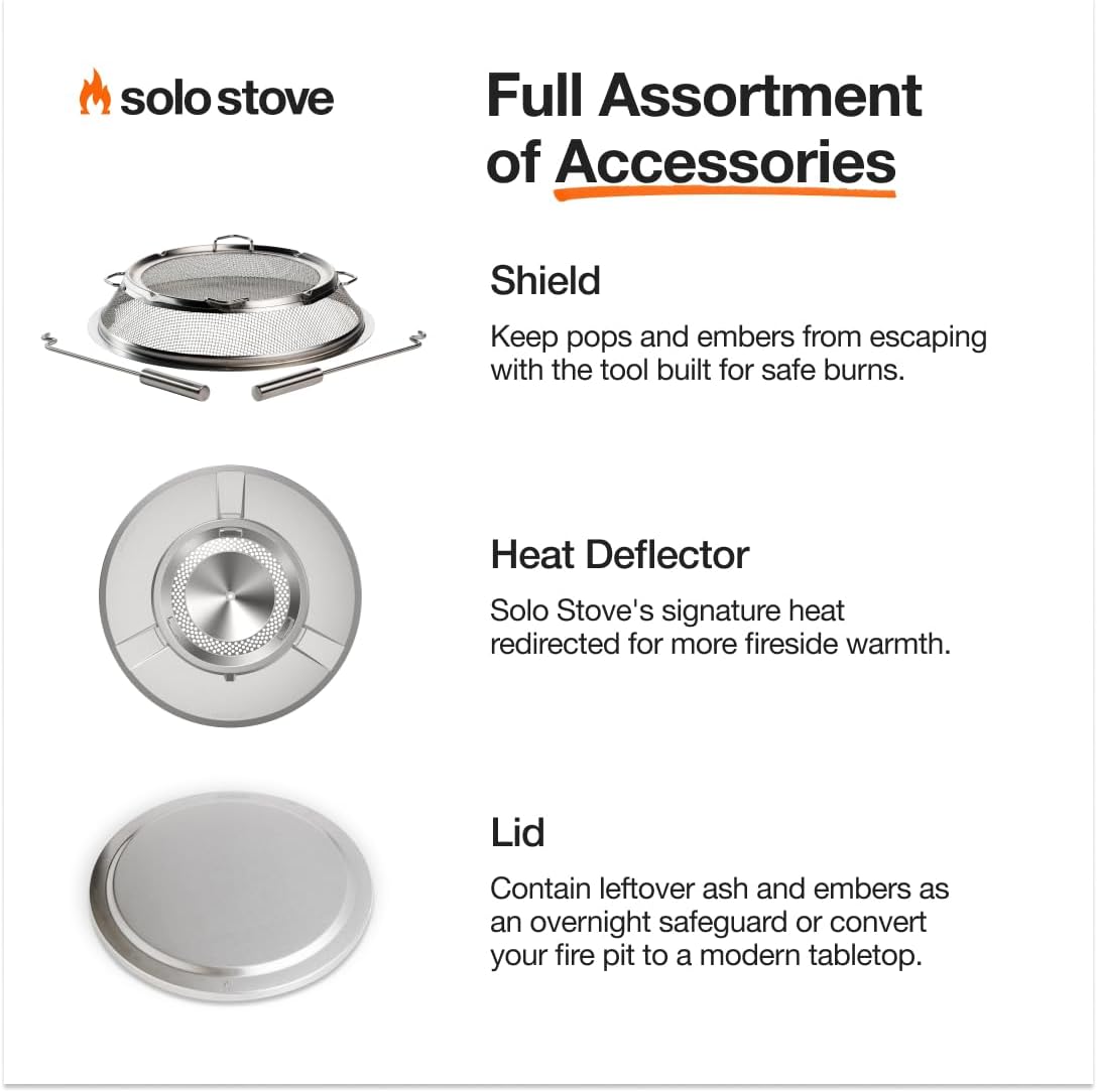 Solo Stove Bonfire 2.0 with Stand, 19.5 Inch Smokeless Fire Pit with Removable Ash Pan - Portable Outdoor Fire Pit - Stainless Steel Wood Burning Fireplace, Ideal for 4-6 People, 21.75 lbs wourant