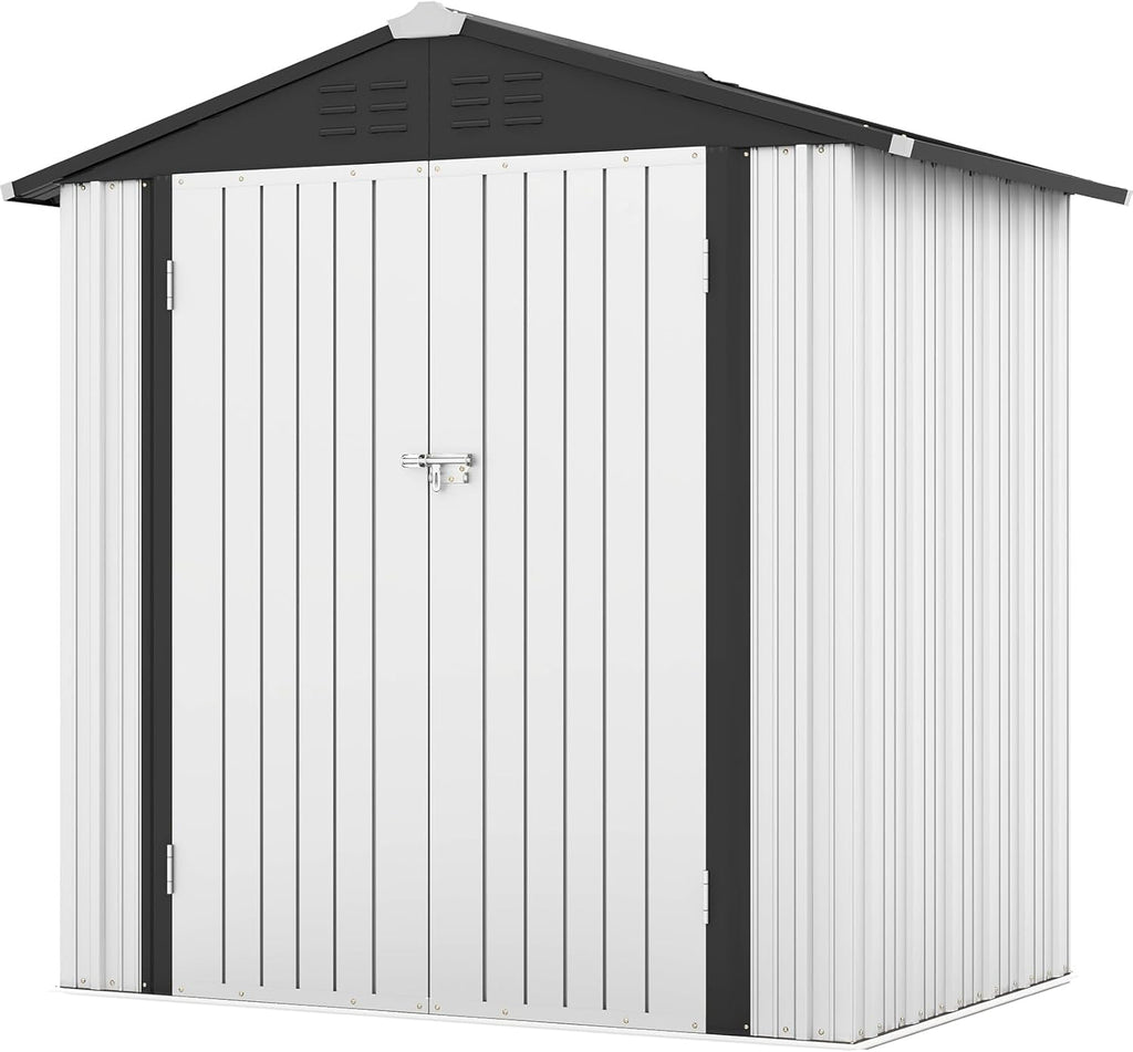 Patiowell 5x3 FT Outdoor Storage Shed Tool Shed with Sloping Roof and Lockable Door Metal Shed wourant
