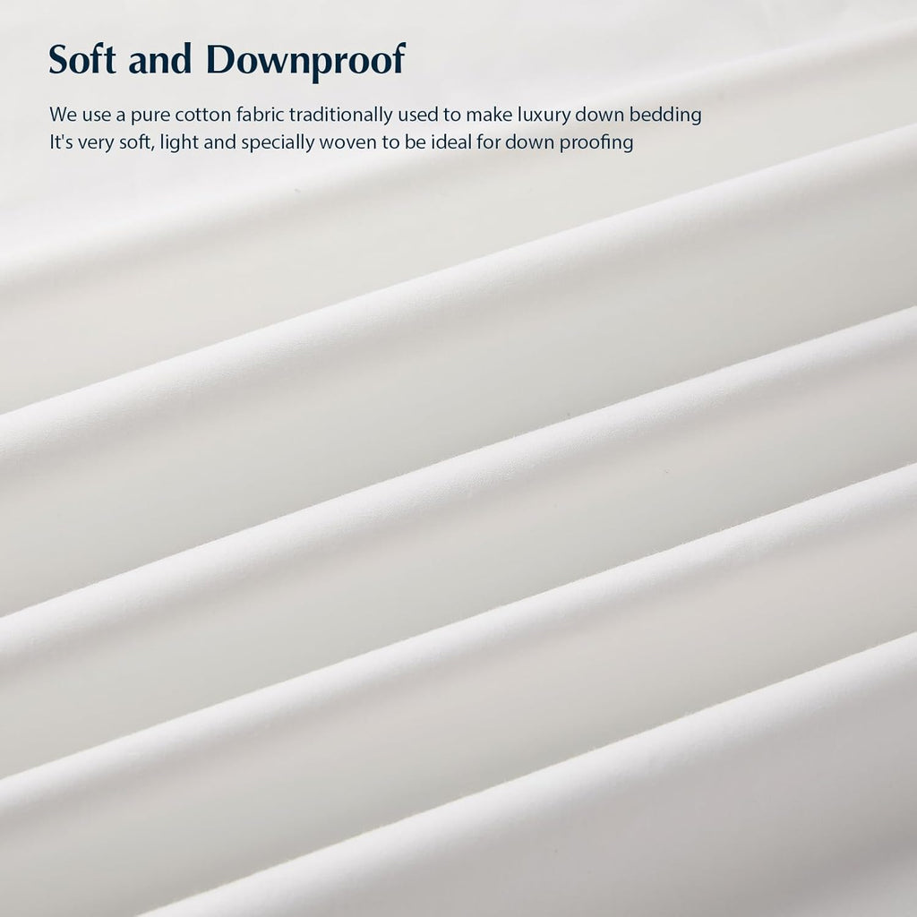 Goose feather duvet queen size, 100% cotton super fluffy white duvet core, soft and breathable wourant