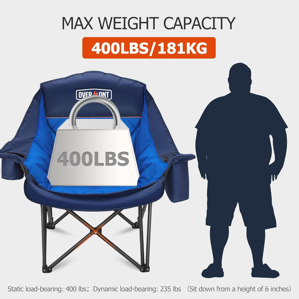 Extra Large Double Camping Chair - 2 Person Comfortable Sofa Chair Adult Loveseat - Heavy Duty Lawn Chair wourant