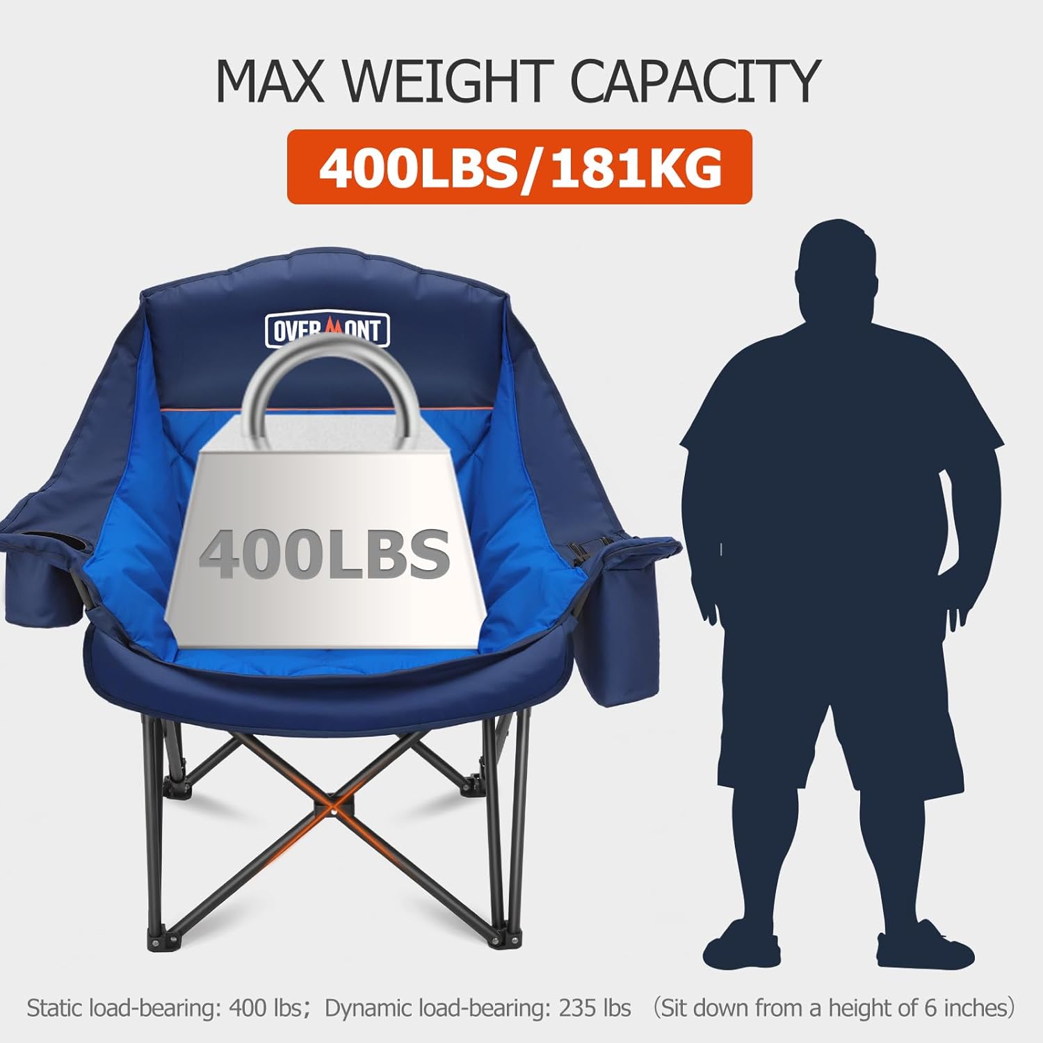 Extra Large Double Camping Chair - 2 Person Comfortable Sofa Chair Adult Loveseat - Heavy Duty Lawn Chair wourant