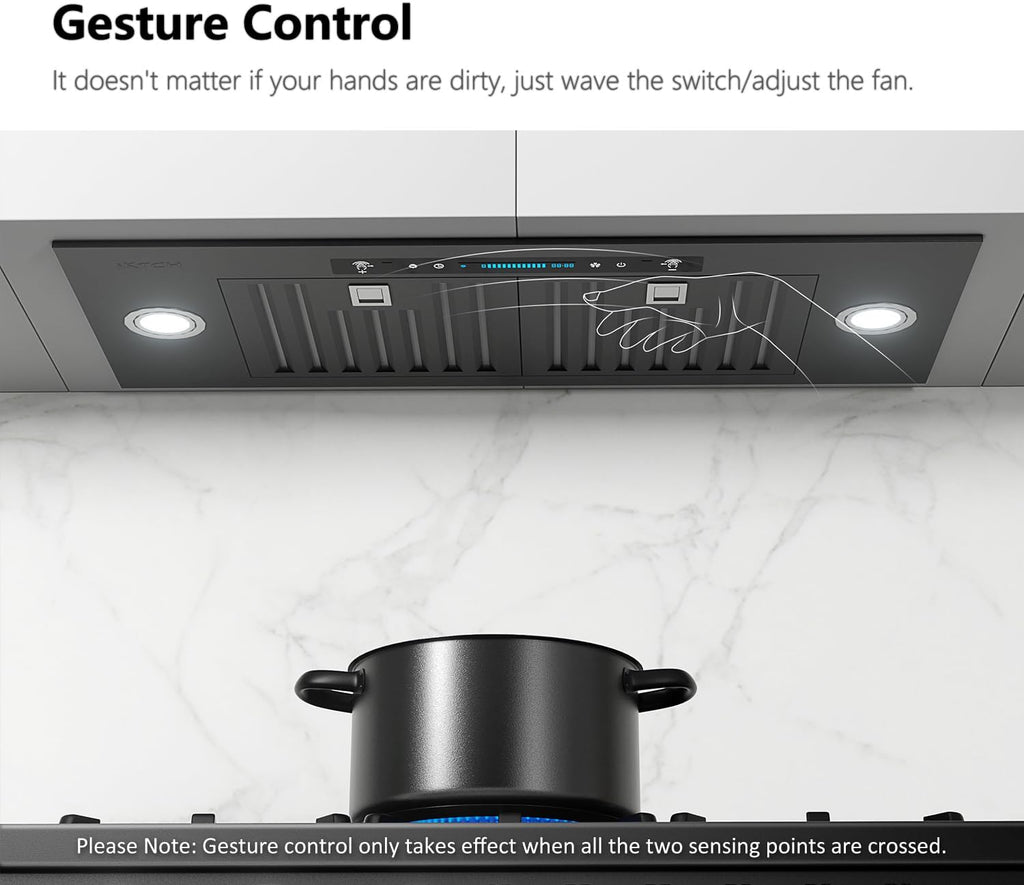 IKTCH 30" Built-in/Plug-in Range Hood 900 CFM, Ducted/Ductless Convertible Ducted, Stainless Steel Kitchen Range Hood wourant