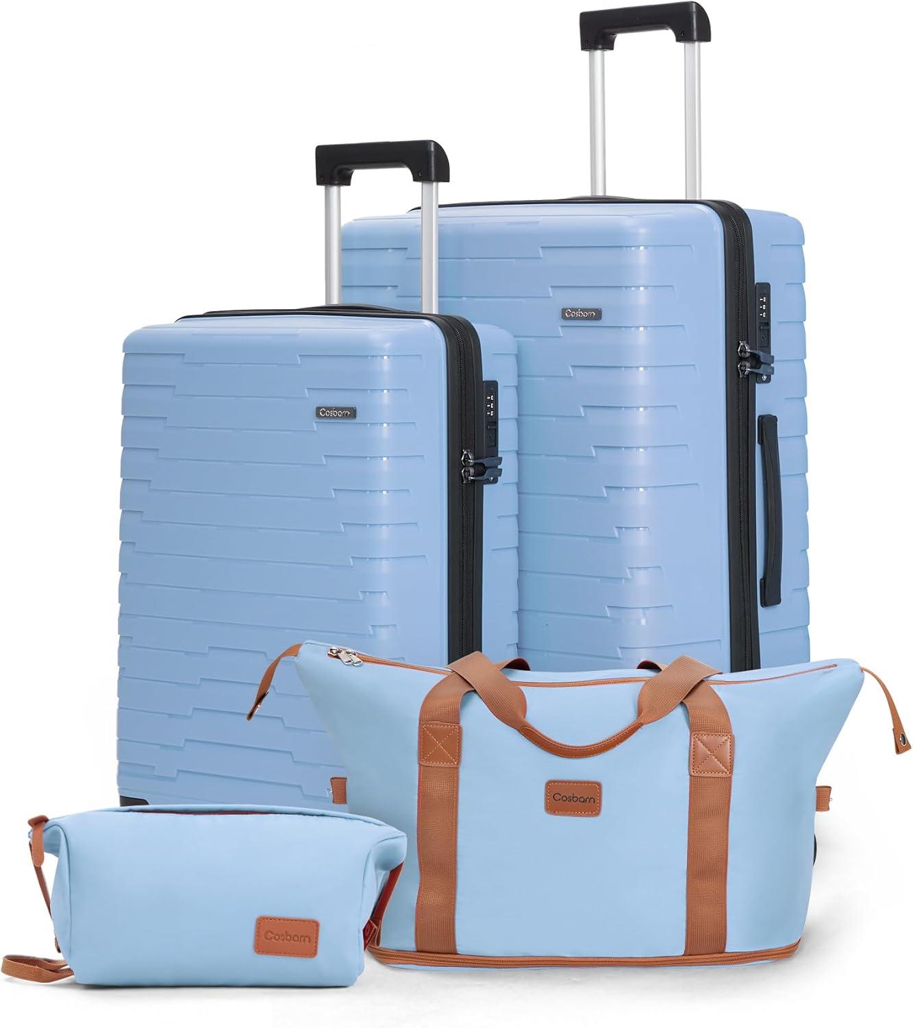 5-piece luggage set with wheels, ABS hardshell suitcase with spinner wheels wourant