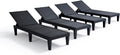 Nestl Patio Chairs Black Chaise Lounge Chair Outdoor 5-Position Adjustable Sun Tanning Chair wourant