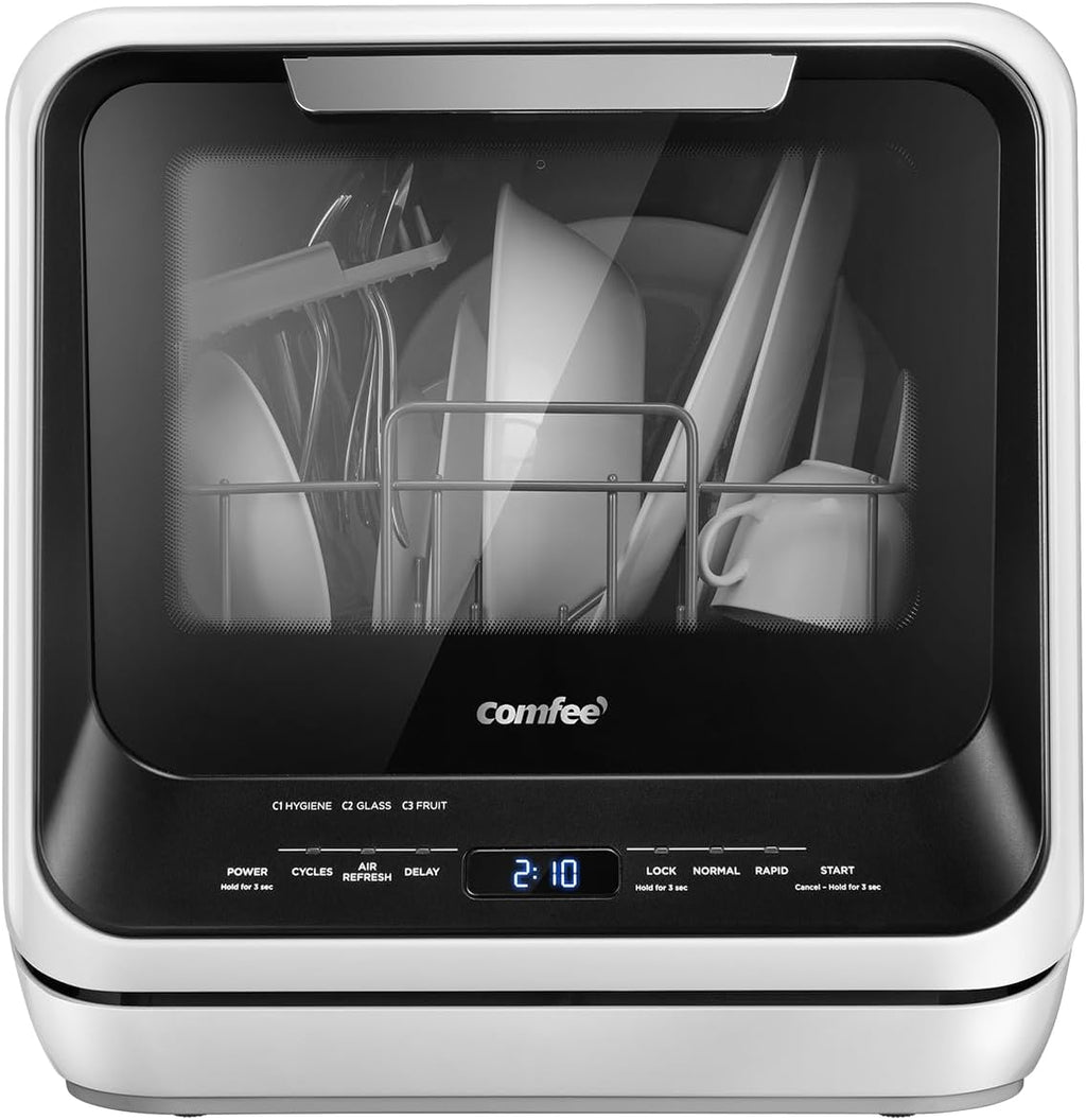 COMFEE' Portable Mini Dishwasher Countertop with 5L Built-in Water Tank for Apartments& RVs wourant
