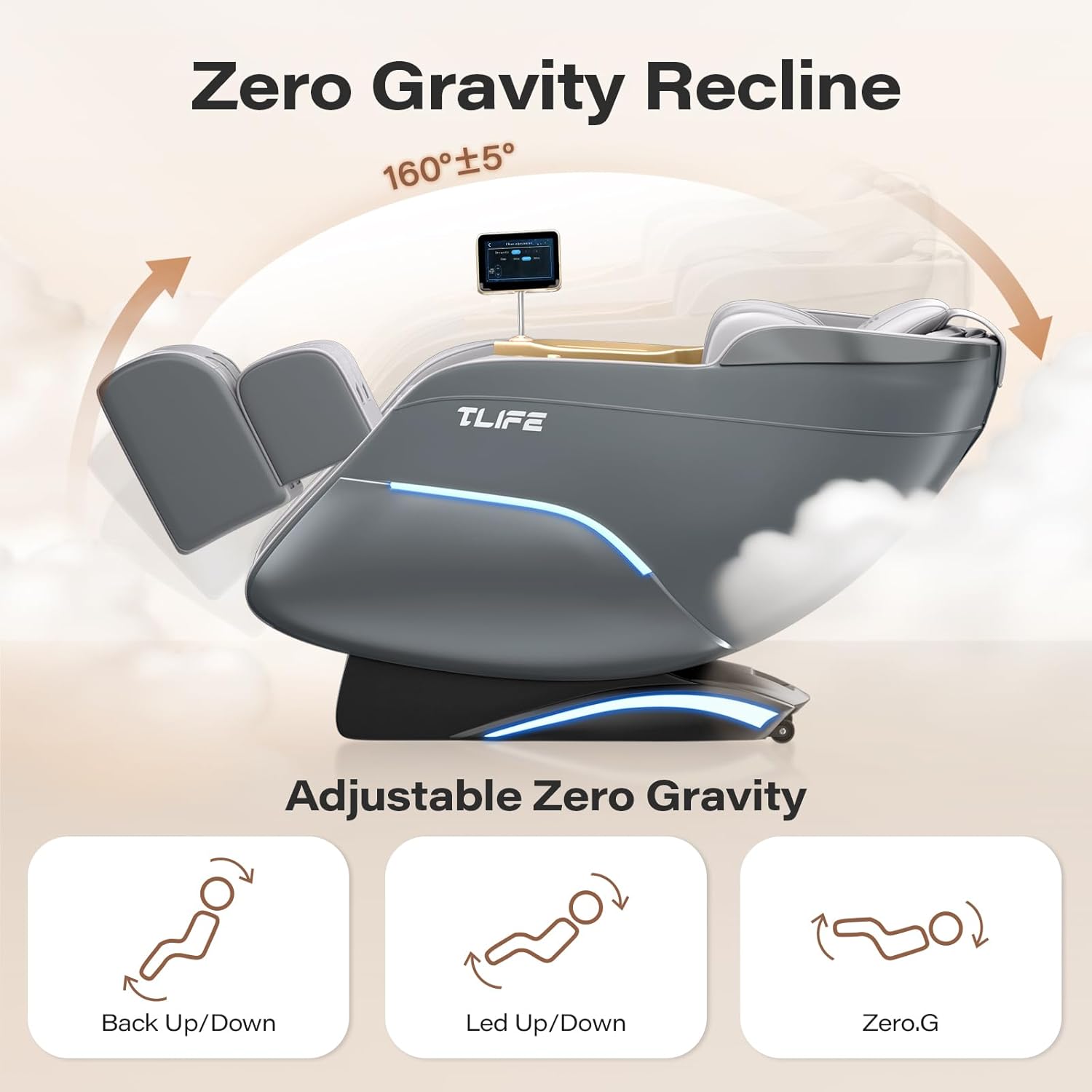 Full Body Massage Chair, 160° Zero Gravity Recliner with Body Scan, 50" SL Track Shiatsu Massage Chair, Spot Massage, Foot Roller wourant