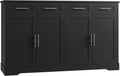 HOSTACK 60" Large Buffet Sideboard with Storage 36" Tall Kitchen Buffet Storage Cabinet 4 Drawer wourant