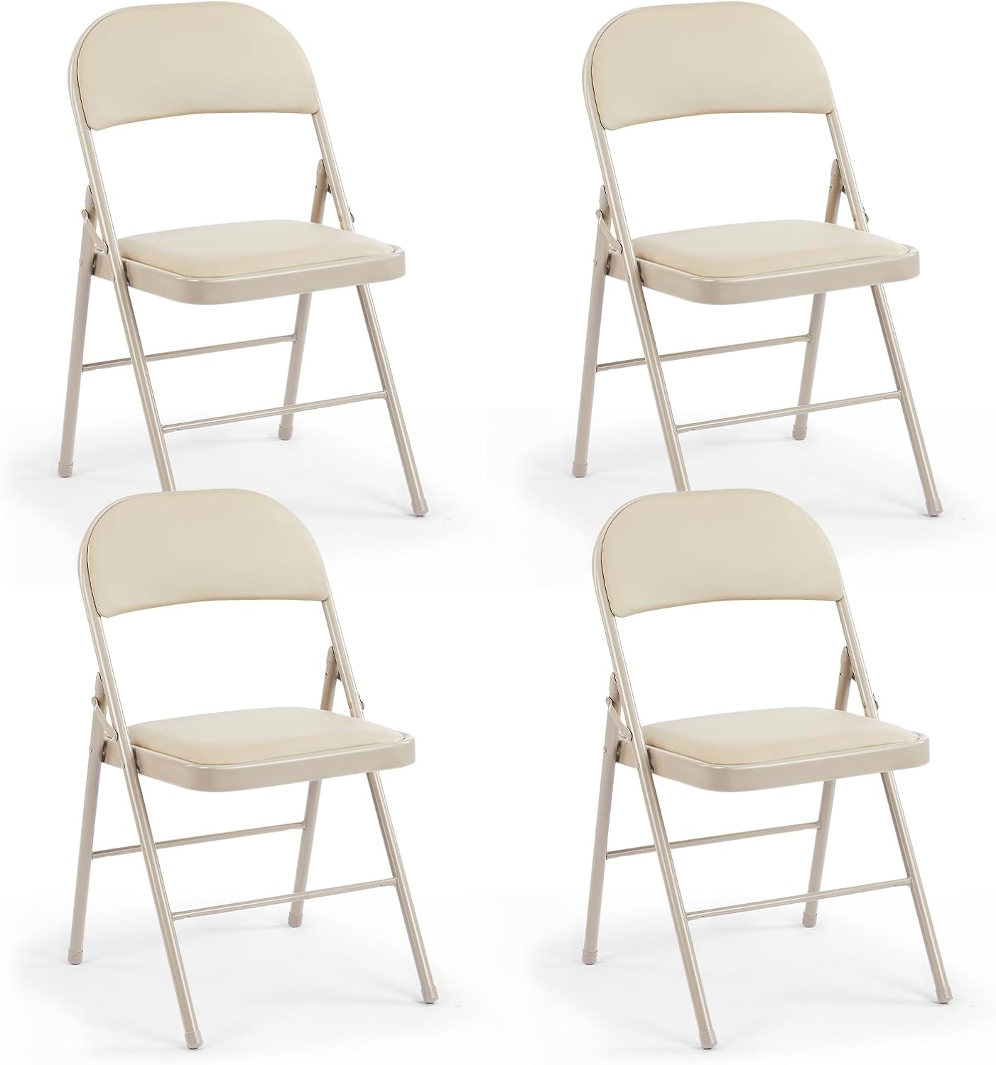 DUMOS 2 Pack Leather Padded Folding Chair, Indoor Outdoor Portable Stackable Commercial Seat wourant