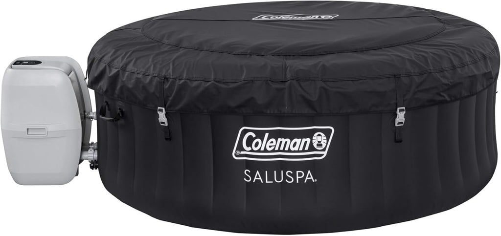 Coleman SaluSpa Miami AirJet 2 to 4 Person Round Inflatable Hot Tub Portable Outdoor Spa with 120 Soothing AirJets and Insulated Cover, Black wourant