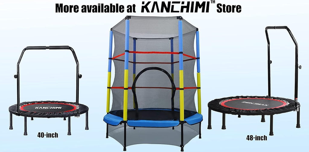 Kanchimi 40" 48" Folding Mini Fitness Indoor Exercise Workout Rebounder Trampoline with Handle, Max Load 330lbs wourant