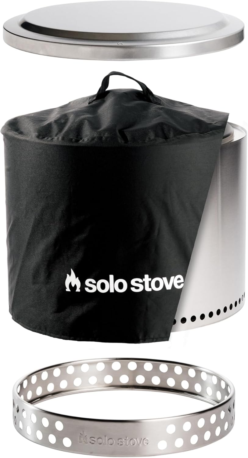 Solo Stove Bonfire 2.0 with Stand, 19.5 Inch Smokeless Fire Pit with Removable Ash Pan - Portable Outdoor Fire Pit - Stainless Steel Wood Burning Fireplace, Ideal for 4-6 People, 21.75 lbs wourant