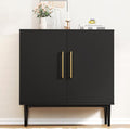Free Standing Cabinet Black Wood for Living Room, Bedroom, Dining Room, Hallway, Entryway wourant